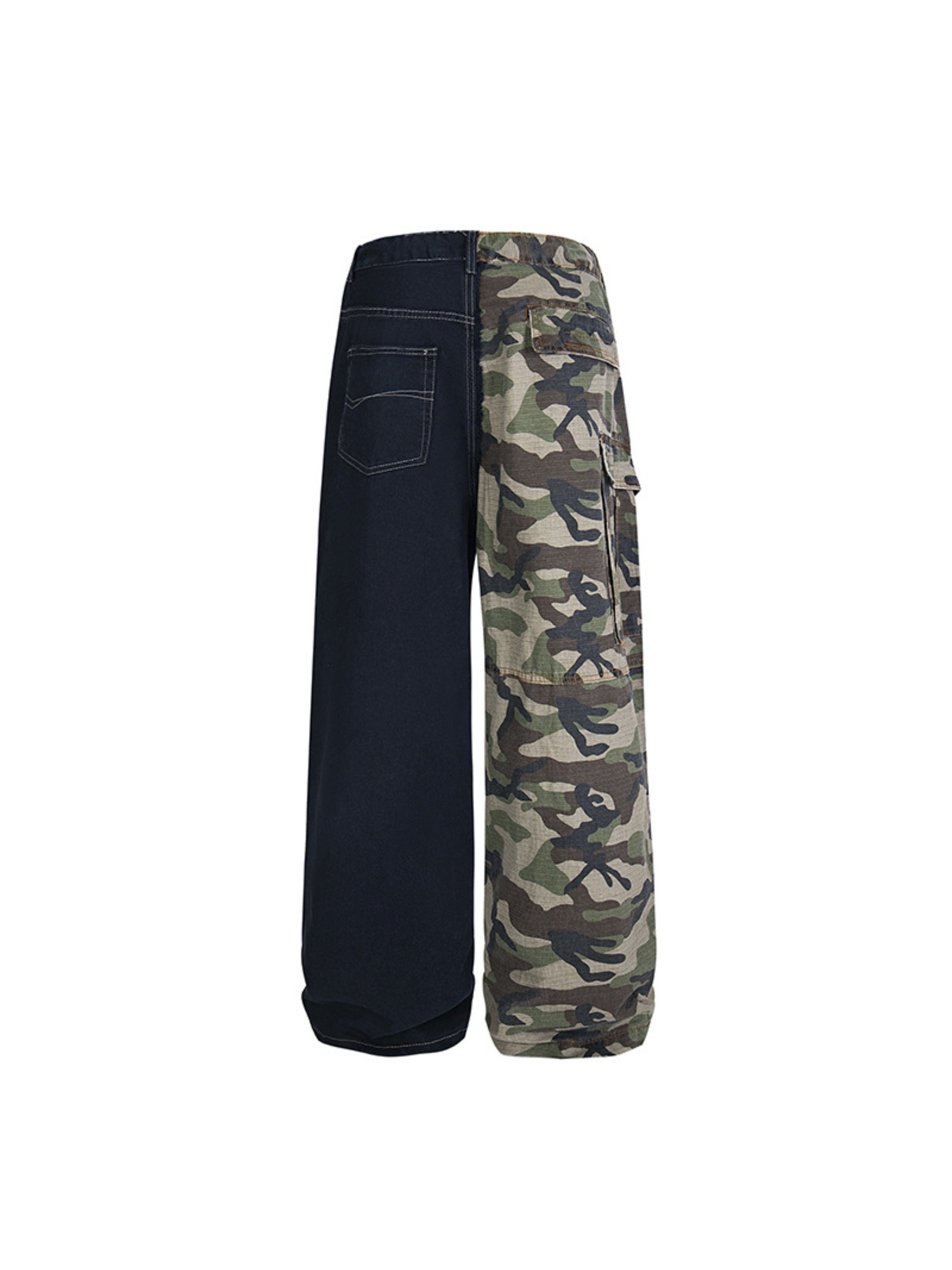 Multi-pocket Camouflage Double-stitched Drawstring Jeans