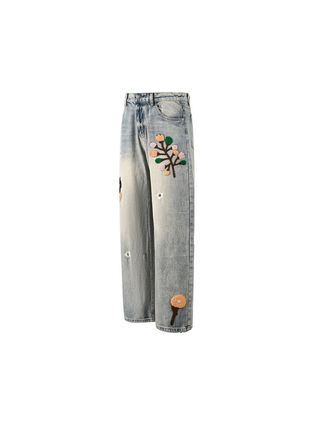 Vintage Floral Towel Embroidered Jeans