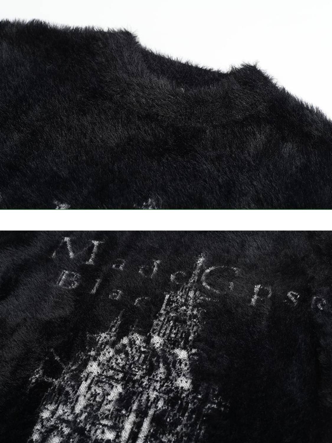 Lazy Style Plus Velvet Print Sweater