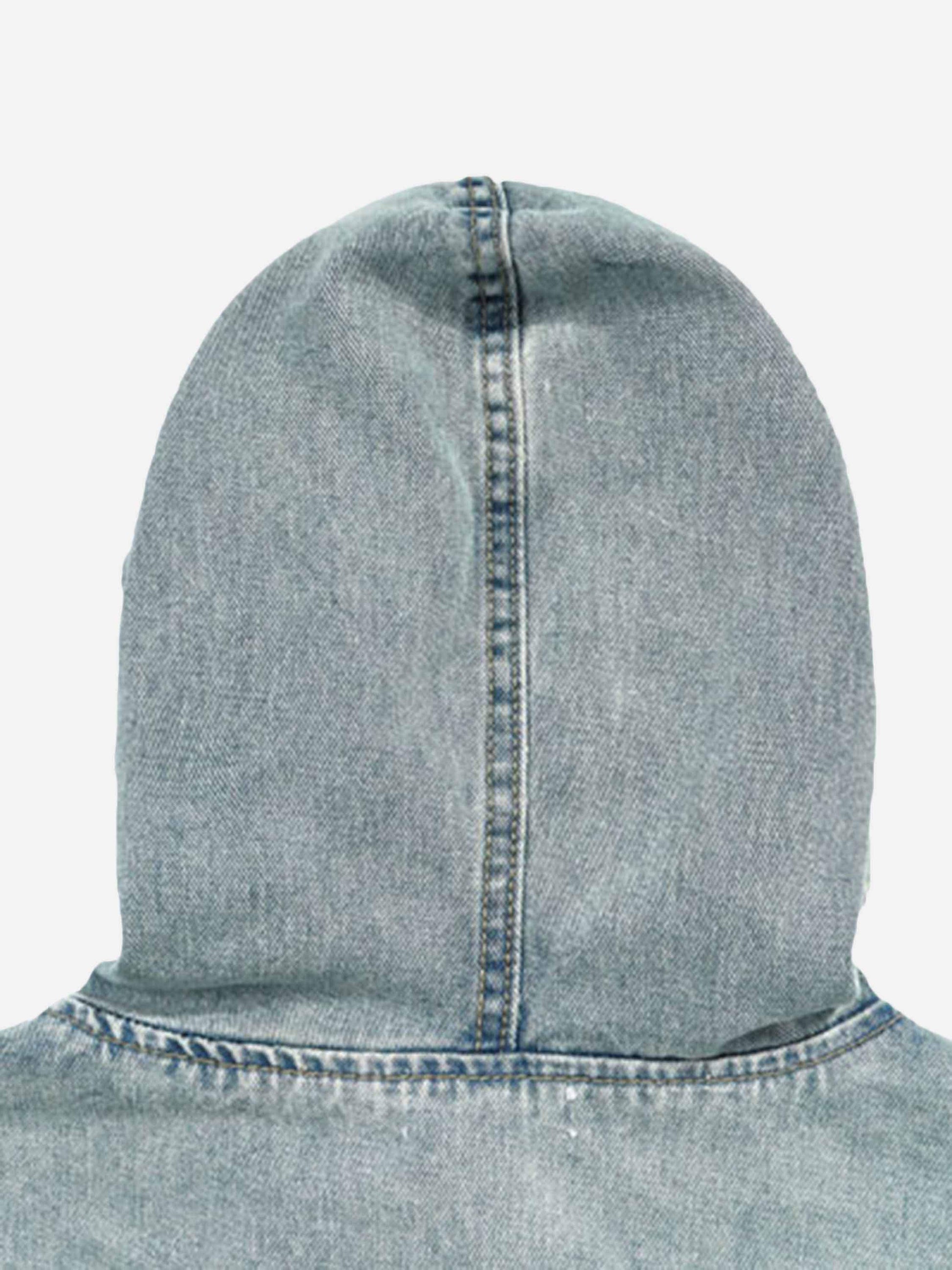 Disguisen High Street Washed And Worn Denim Hoodie