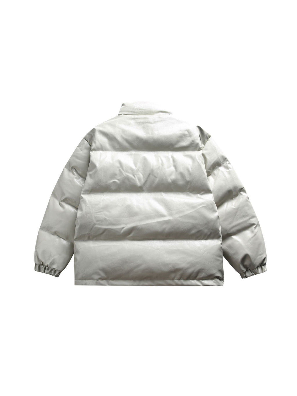 Solid Color PU Leather Coat