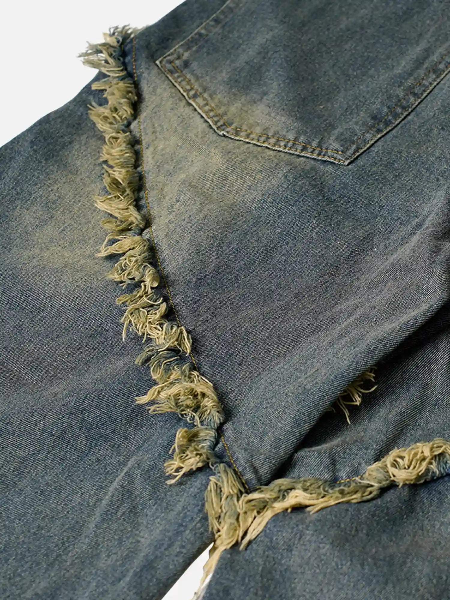 Disguisen High Street Hip Hop Washed Distressed Jeans-2929