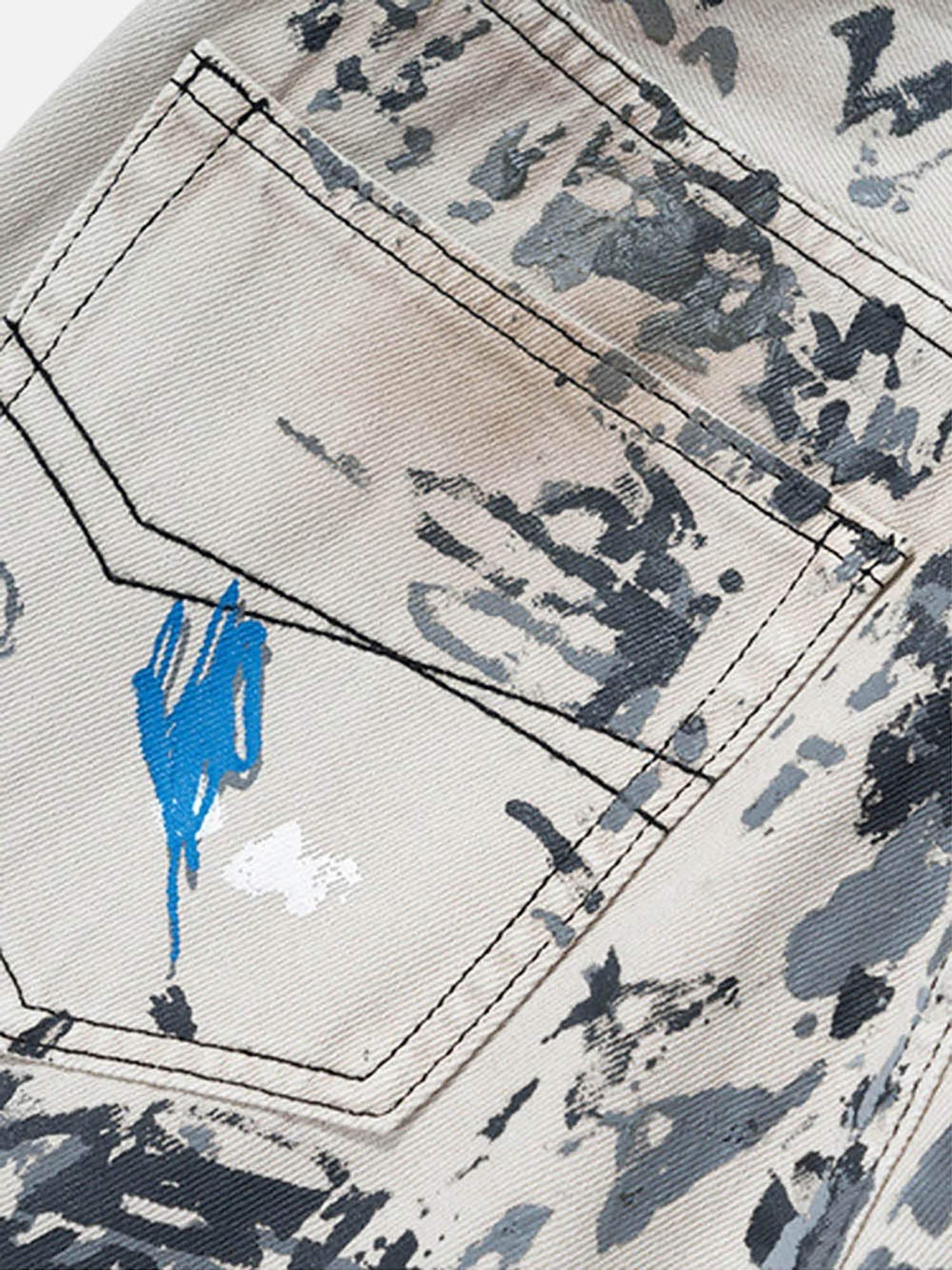 Disguisen Hand-painted Graffiti Baggy Jeans