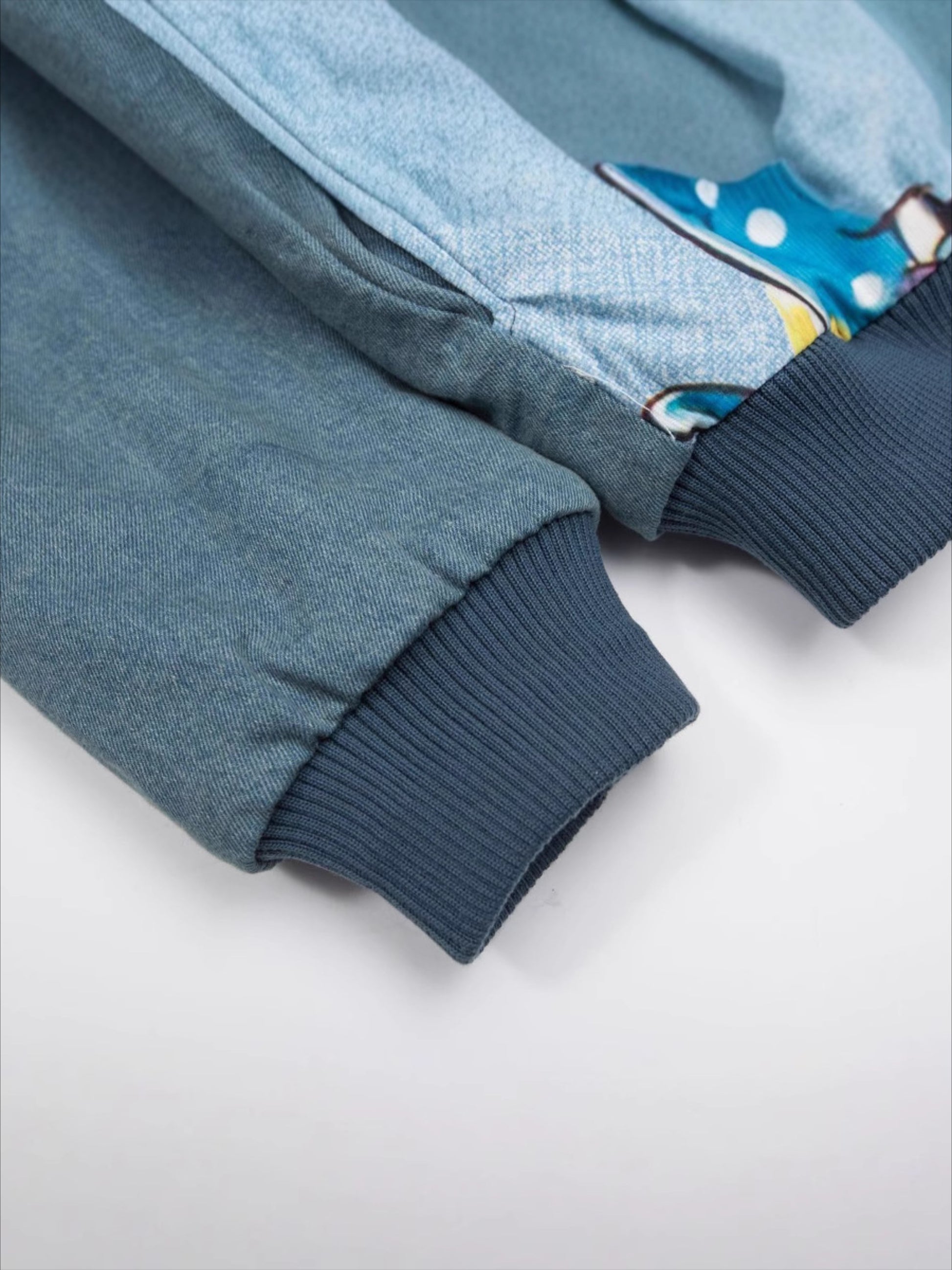 Retro Cartoon Contrast Color Stitching Lapel Jacket