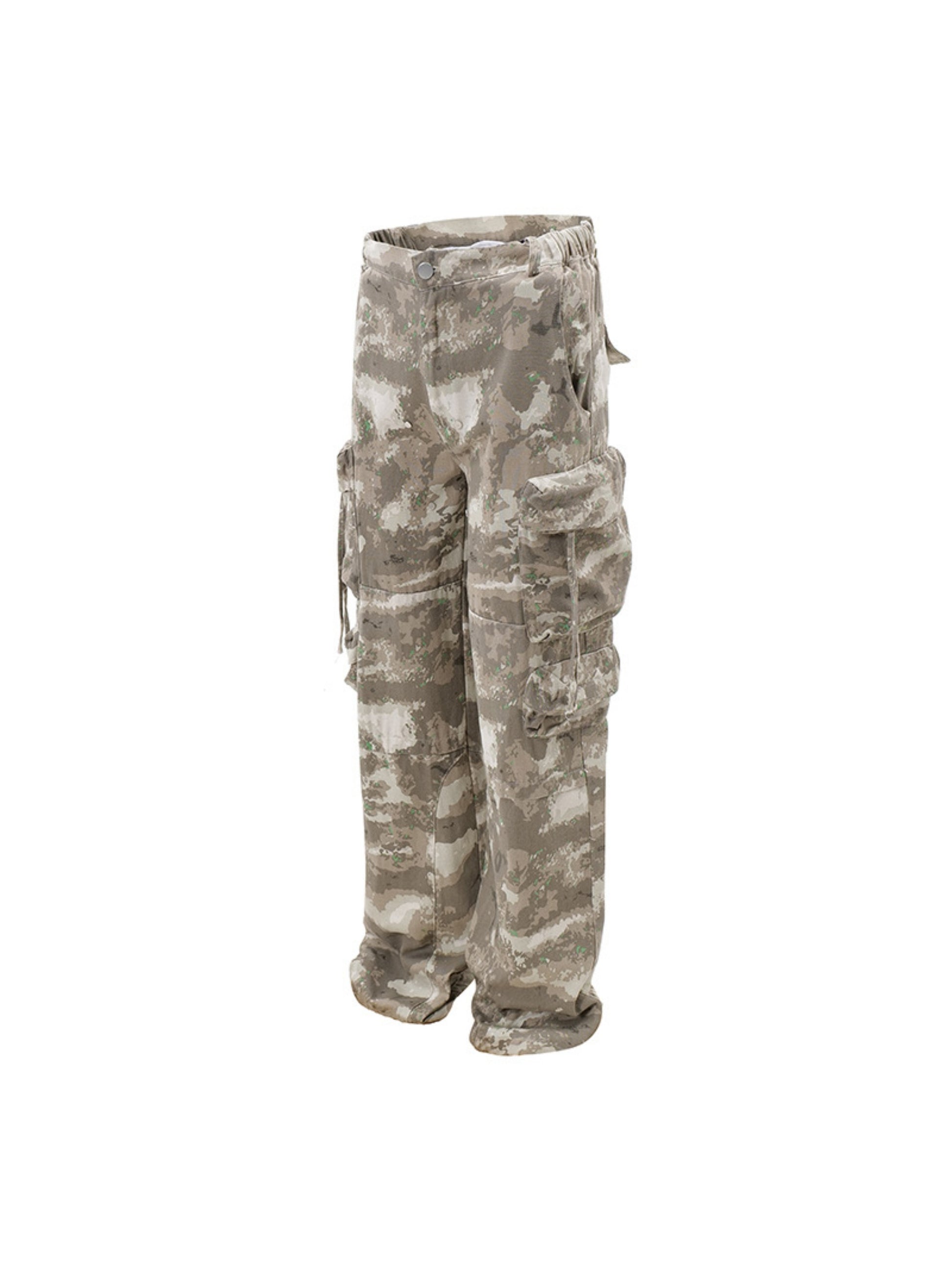 Functional Camouflage Straight-leg Cargo Pants