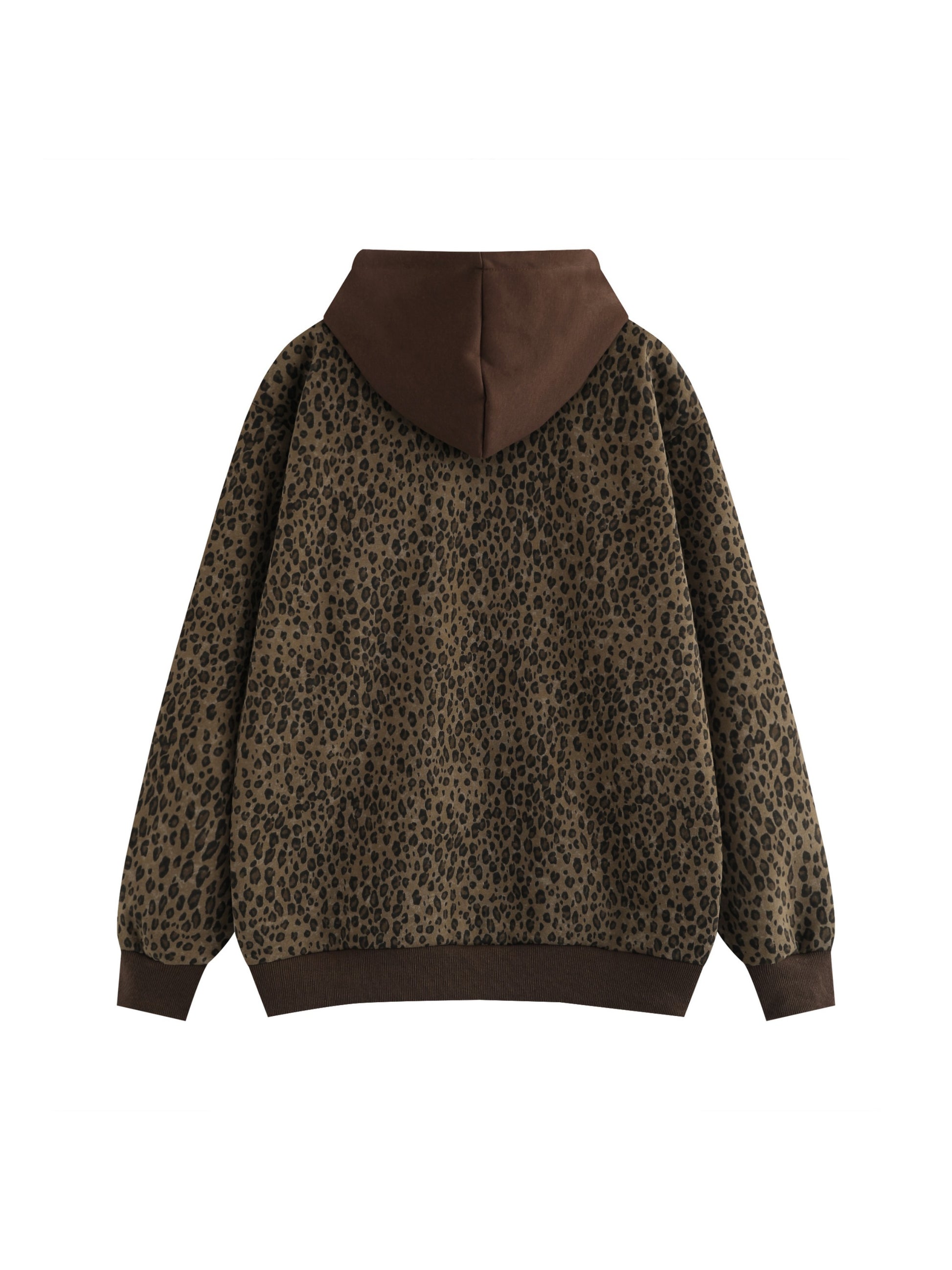 Leopard Print Zip-Up Hoodie