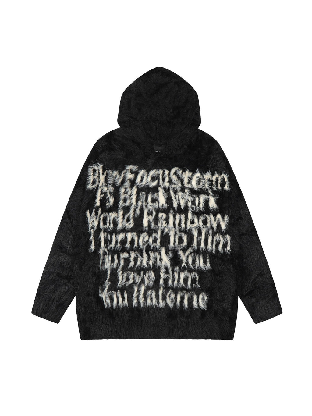 Vintage Lettering Seahorse Fur Hoodie