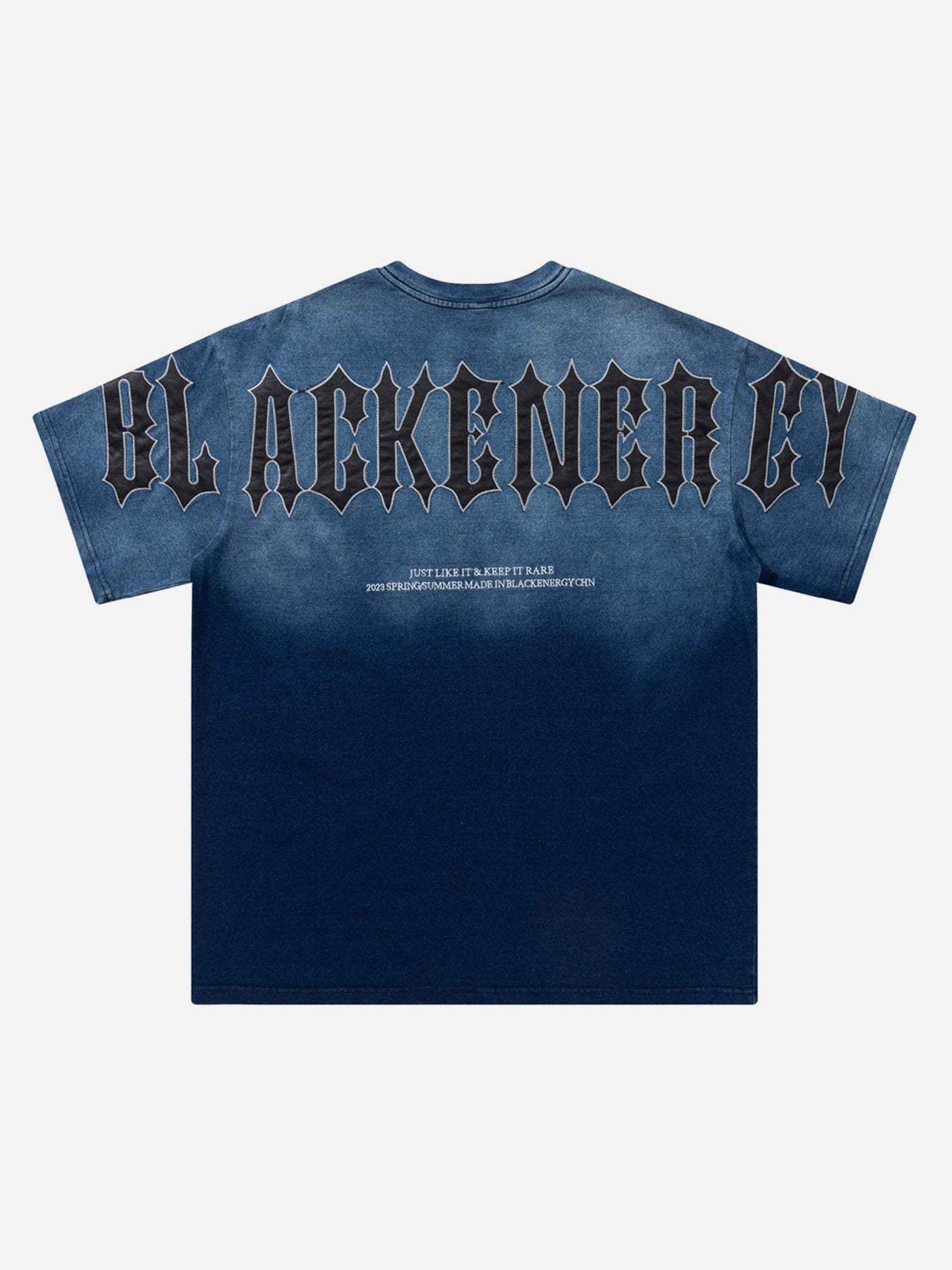 Disguisen Tie-dye Gradient Letter Embroidery T-shirt