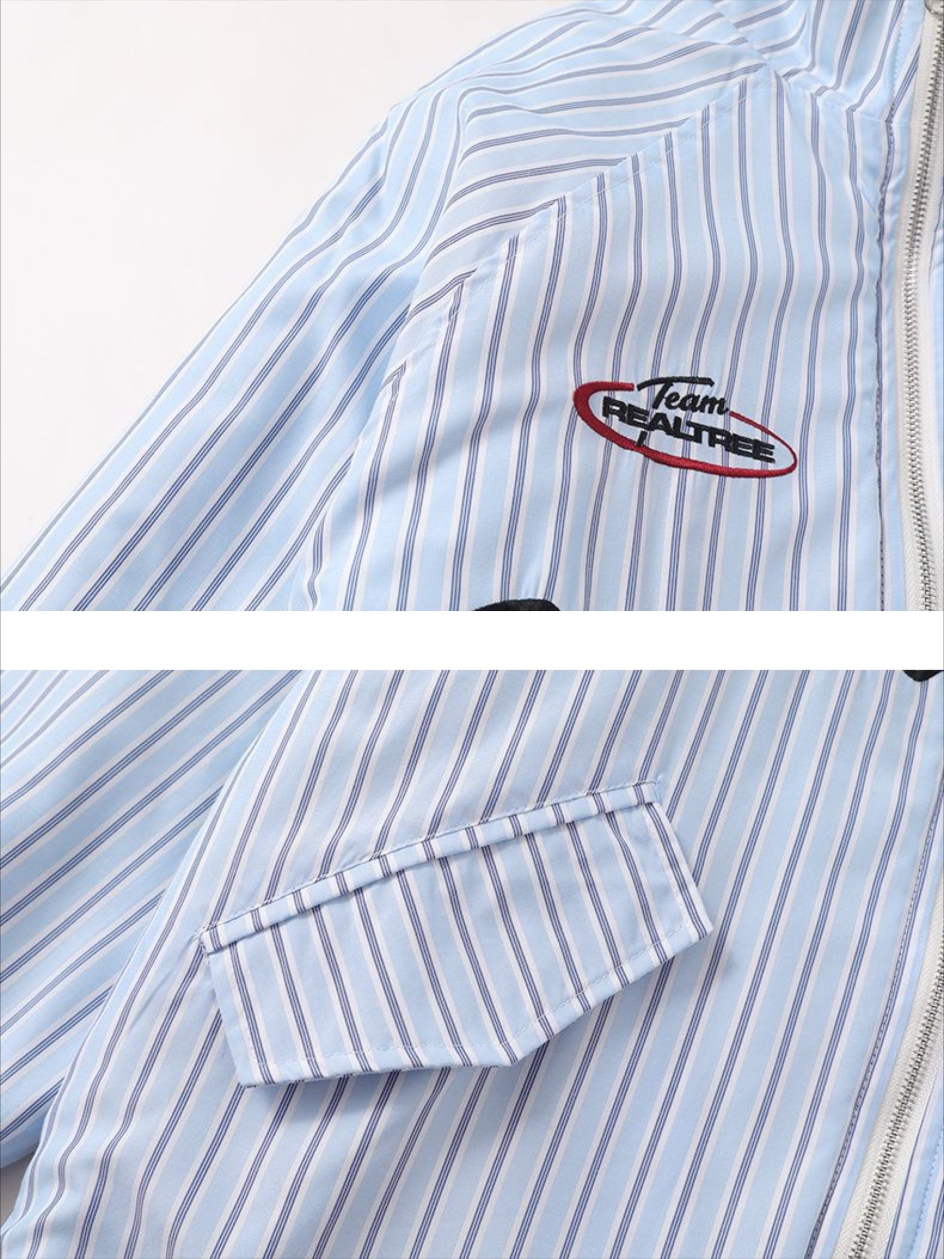 Vinatge Academy Style Letter Embroidery Stripes Coat