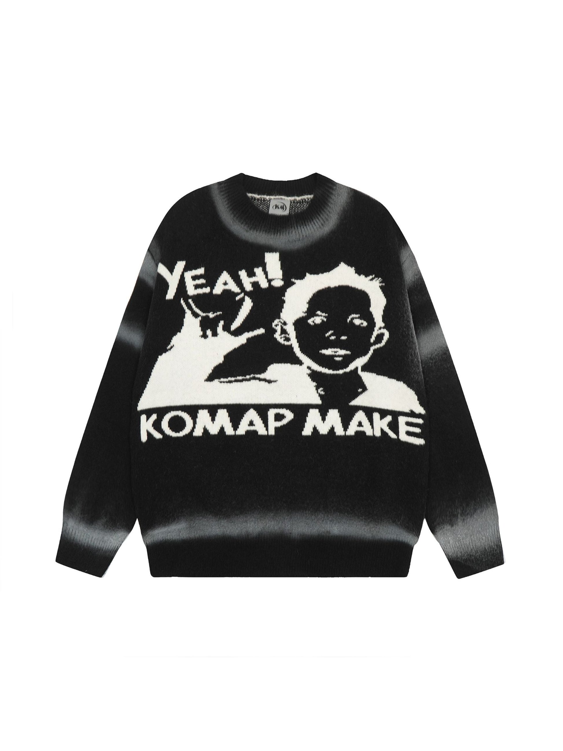 Retro character YEAH! sweater