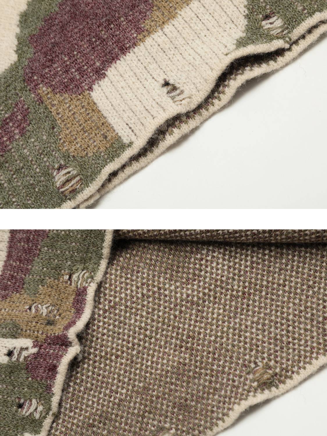 Vintage High Street Ripped Camouflage Sweater