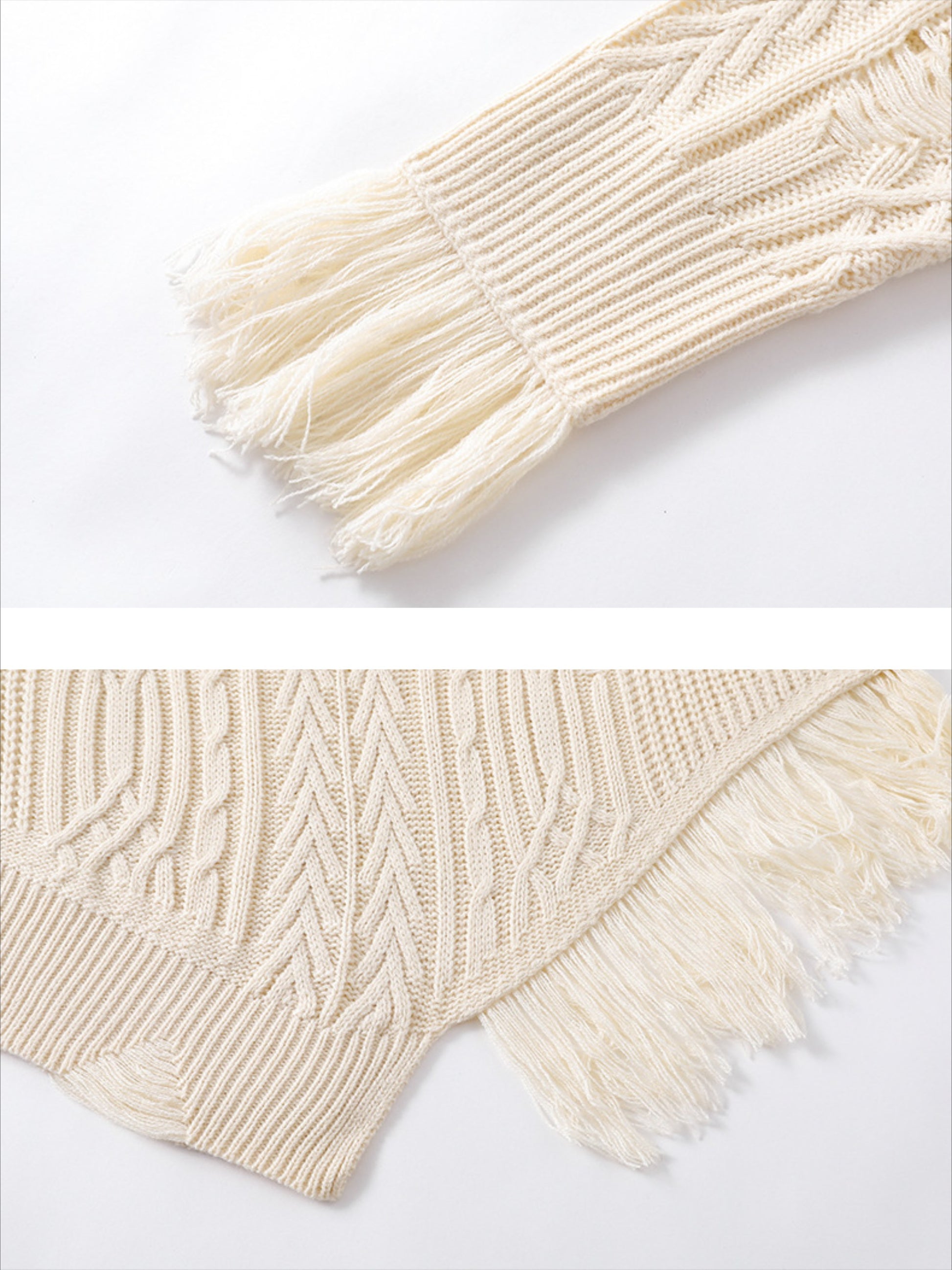Vintage Irregular Ripped Braided Hops Sweater