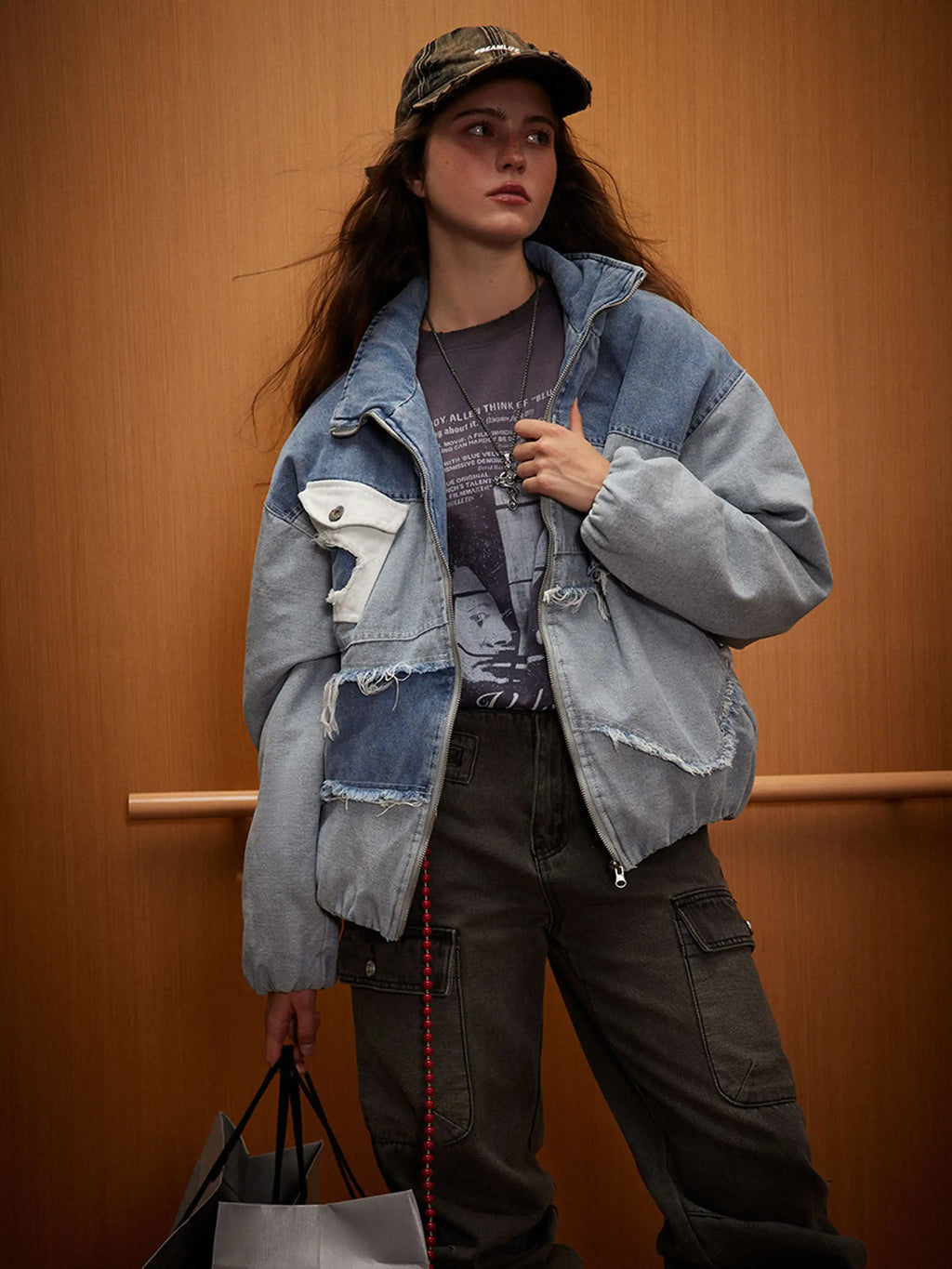 Vintage Patchwork Denim Coat