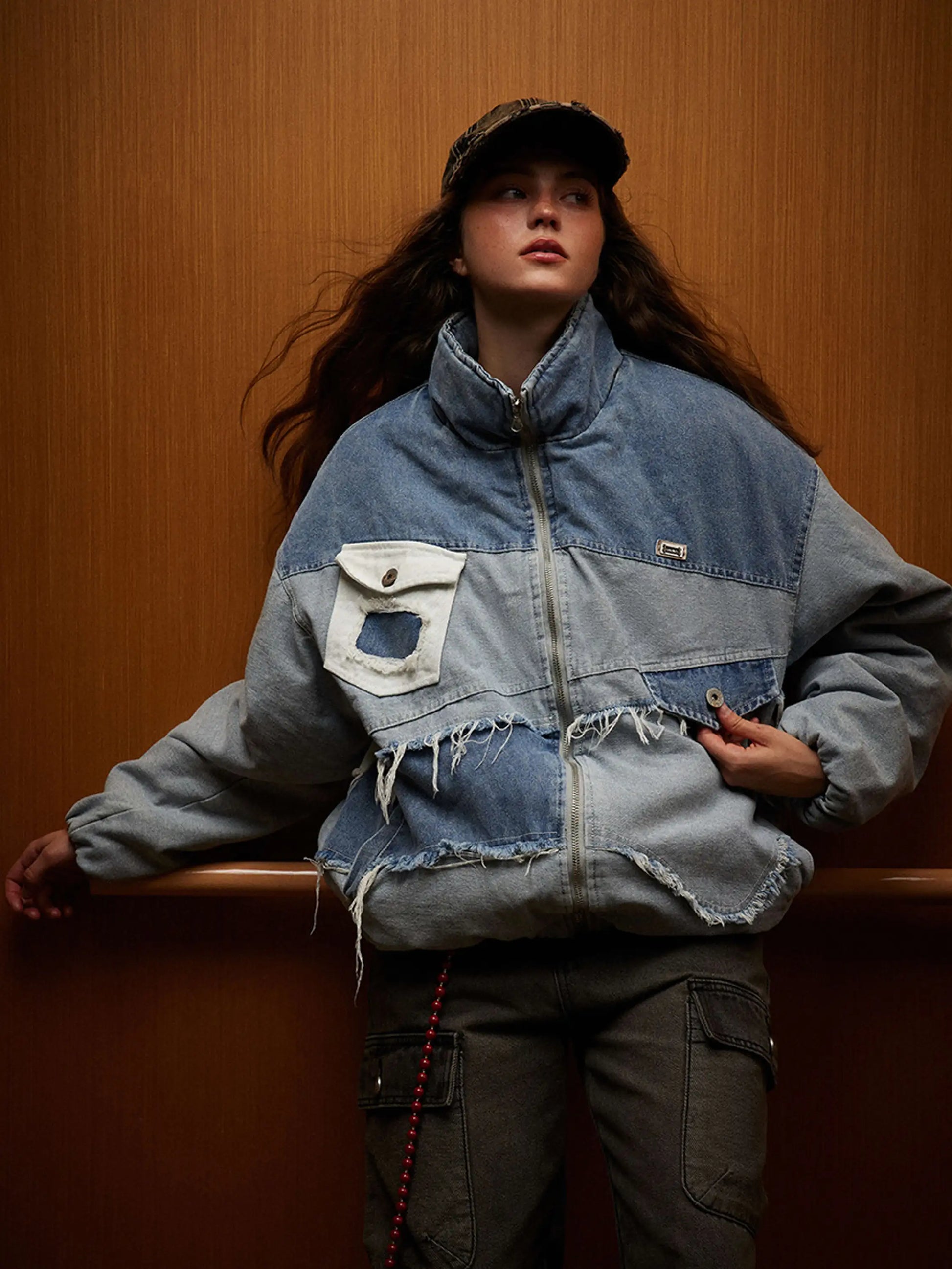 Vintage Patchwork Denim Coat