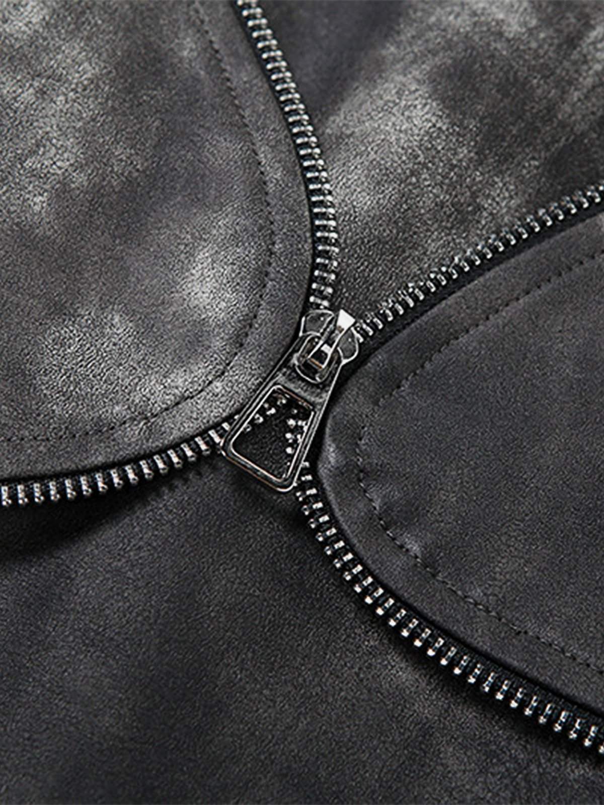 Disguisen Irregular Zip Up Washed Skirts