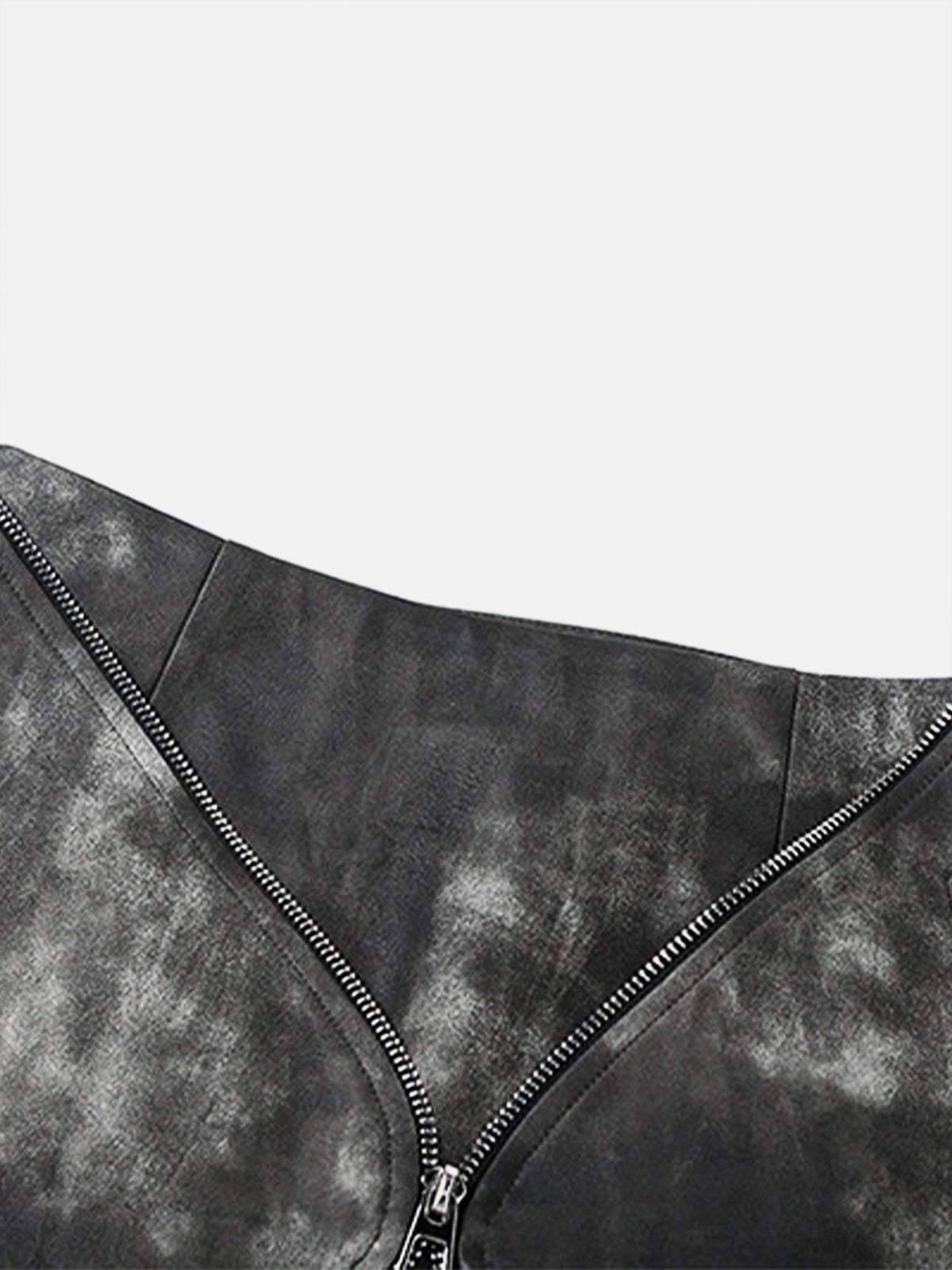 Disguisen Irregular Zip Up Washed Skirts