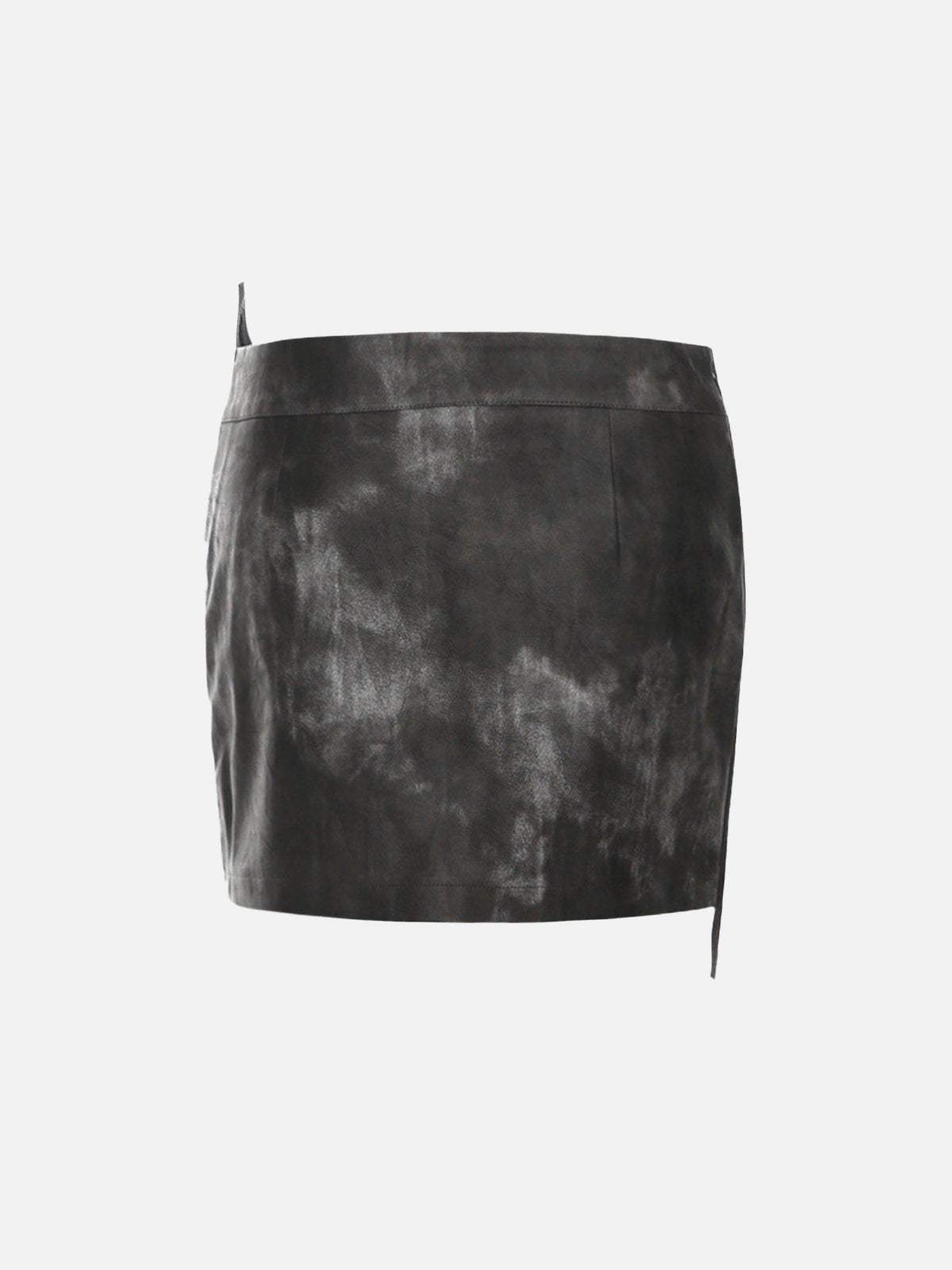 Disguisen Irregular Zip Up Washed Skirts