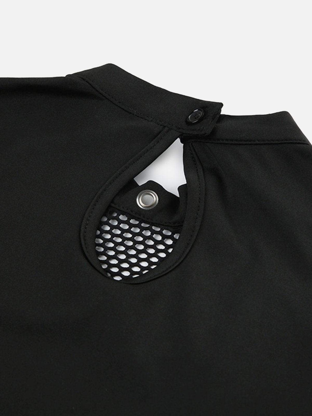 Disguisen Mesh Eyelet Cutout Crop Top