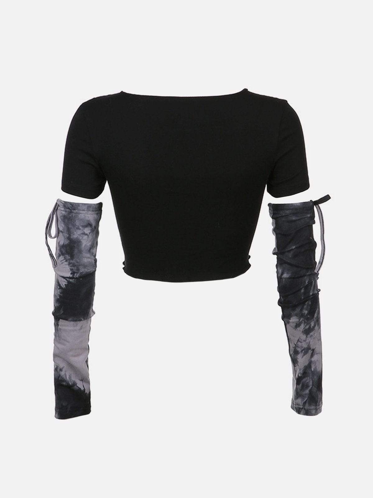 Disguisen Tie-Dye Patchwork Crop Top