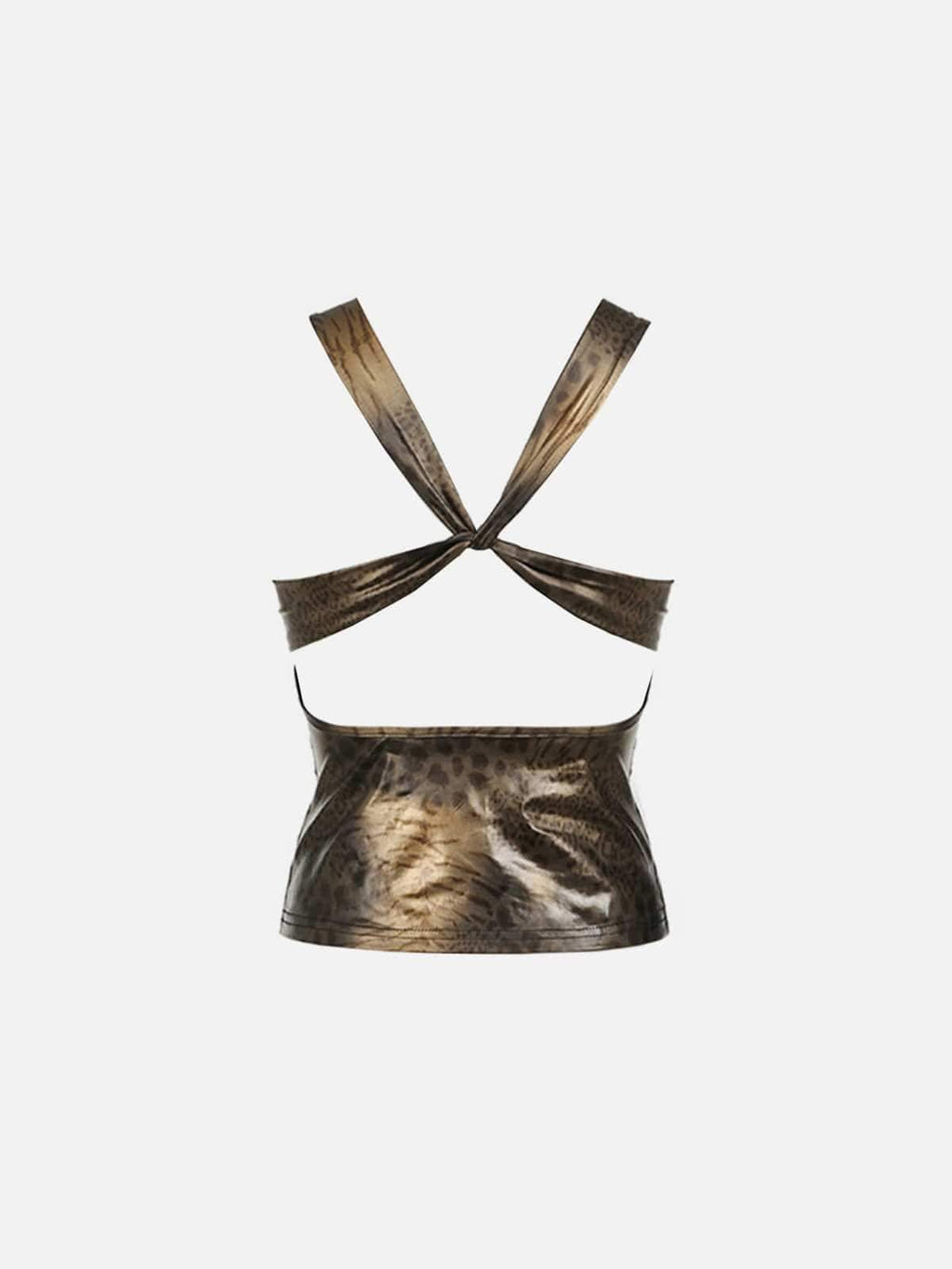 Disguisen Glossy Leopard Print Contrast Vest