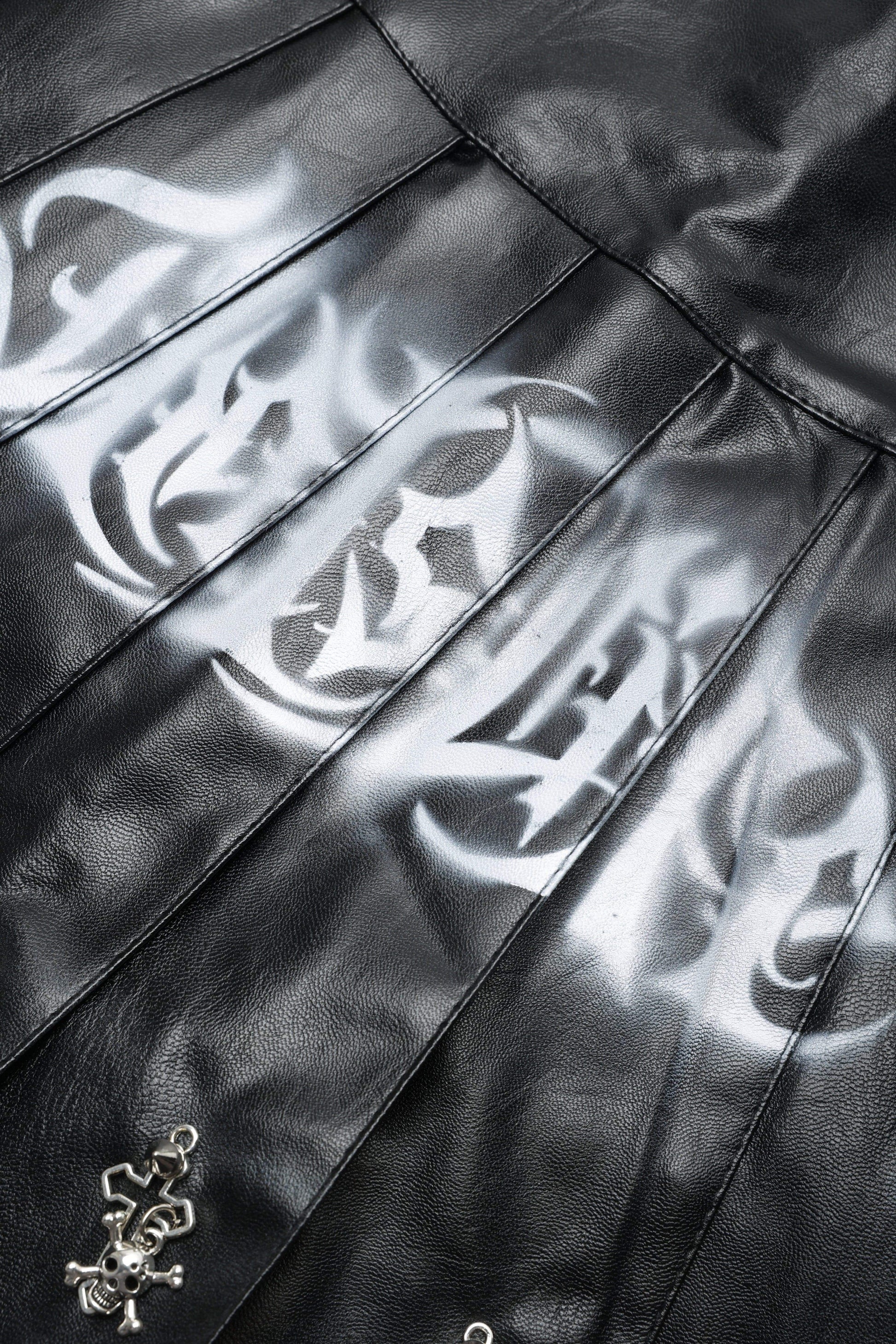 Disguisen Punk Style Metallic Pleated Skirt