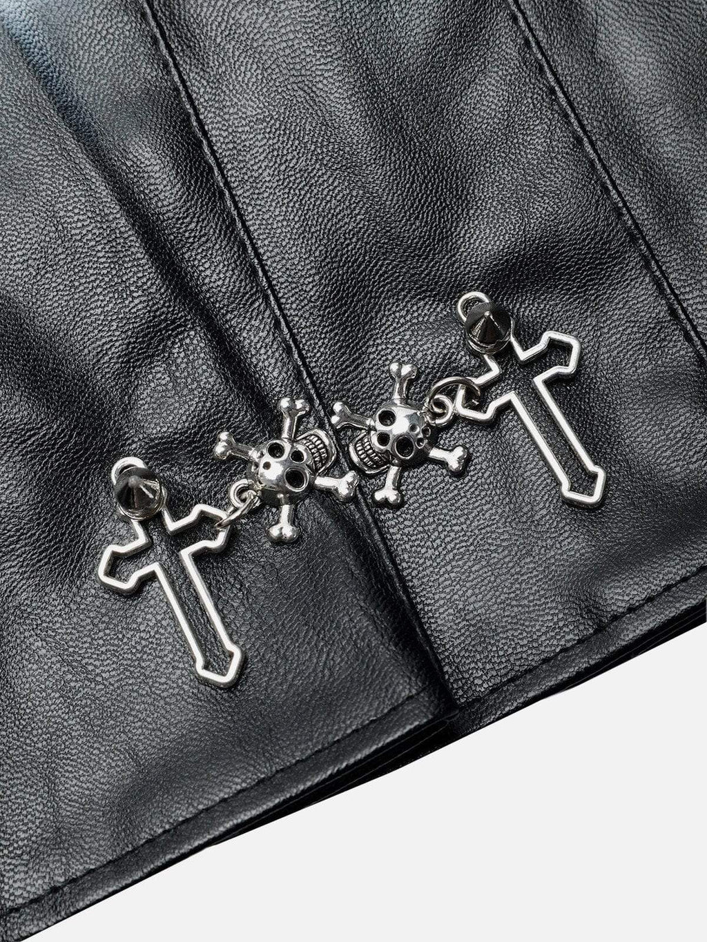 Disguisen Punk Style Metallic Pleated Skirt