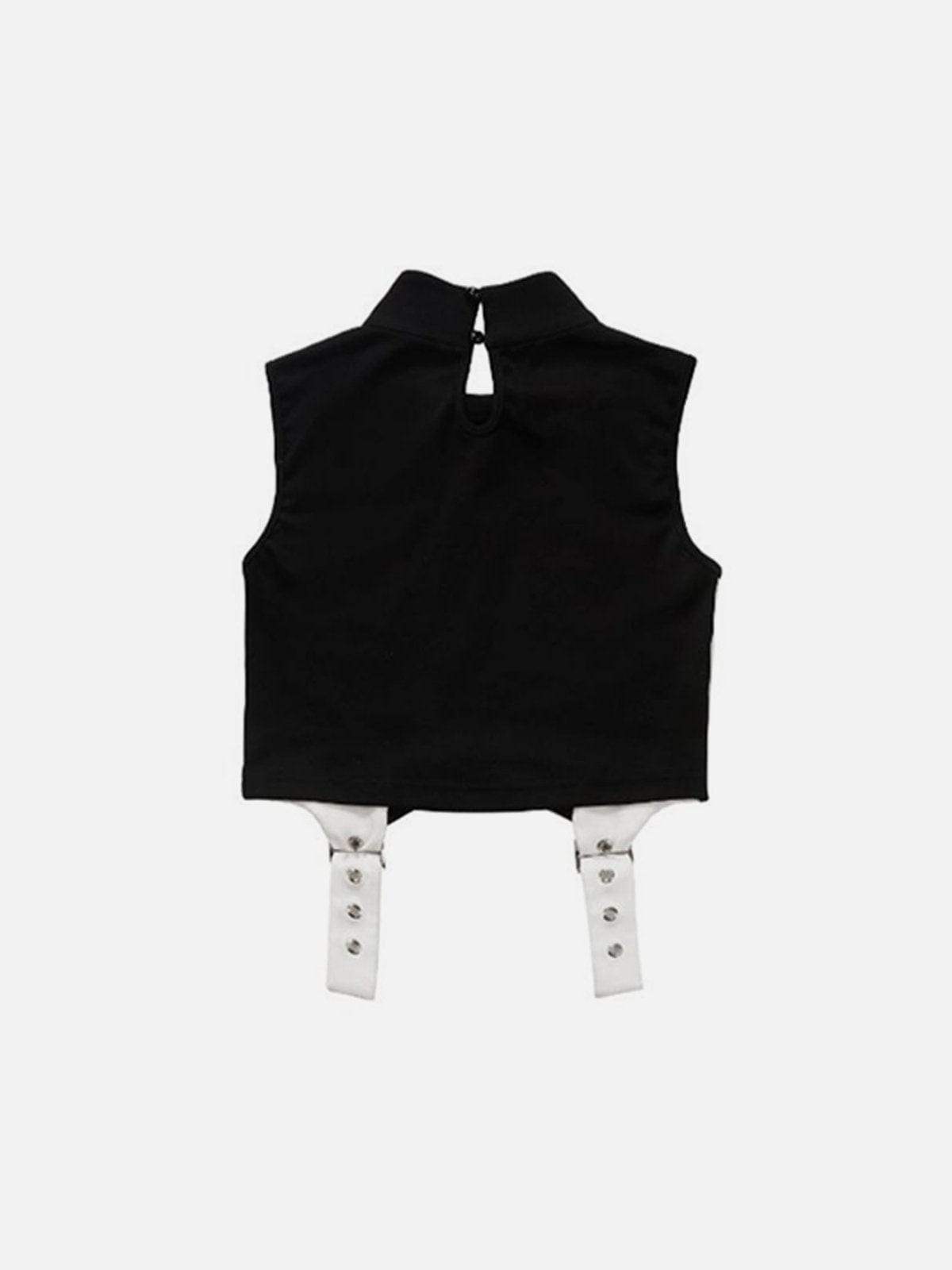 Disguisen Belt Patchwork Print Tank Top