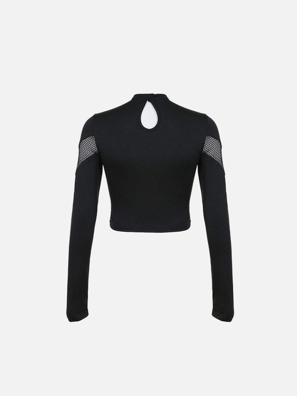 Disguisen Mesh Eyelet Cutout Crop Top
