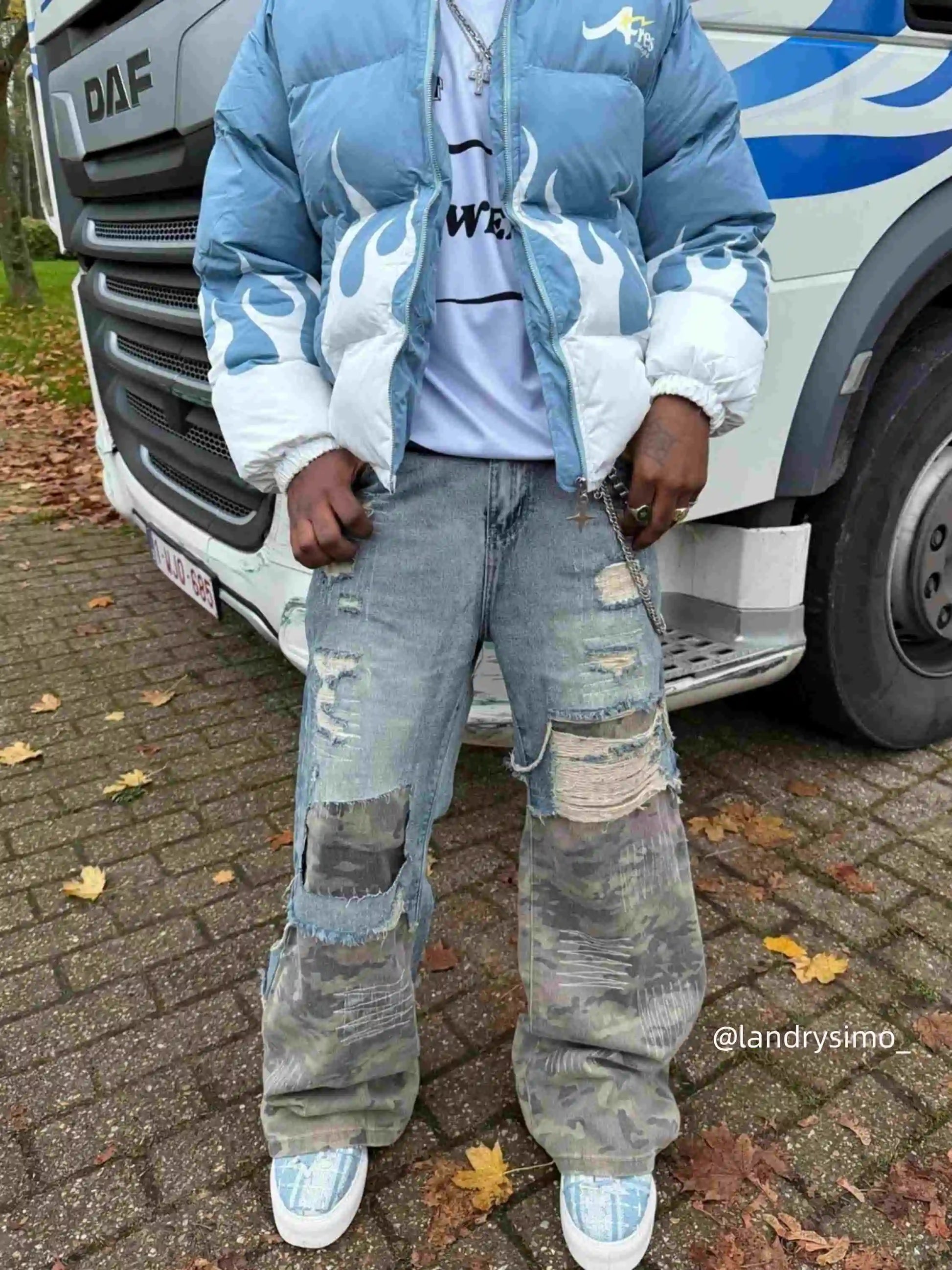 Disguisen Hip Hop Street Heavy Duty Ripped Jeans