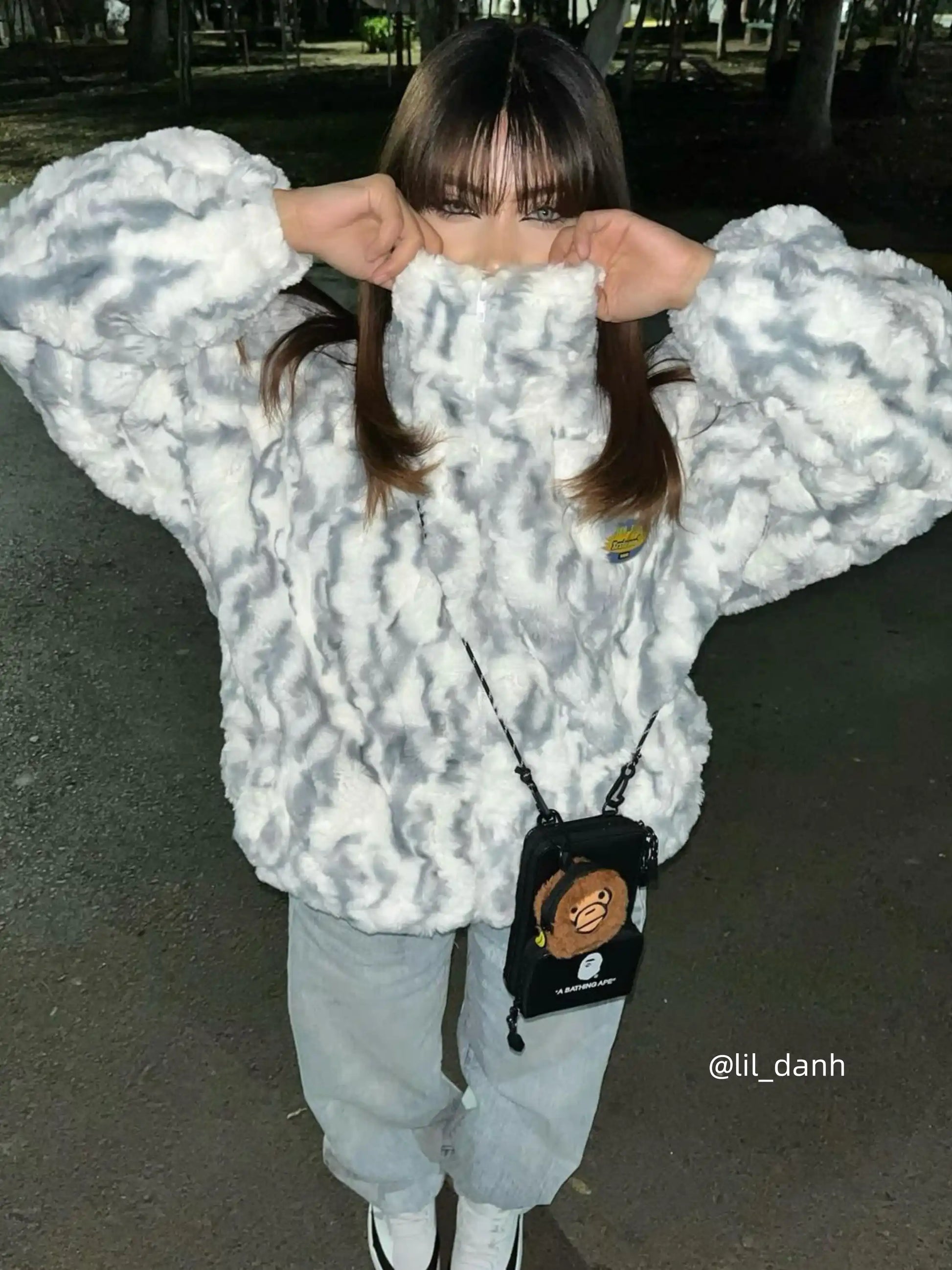 Disguisen Tie-dye Gradient Stand Collar Coat