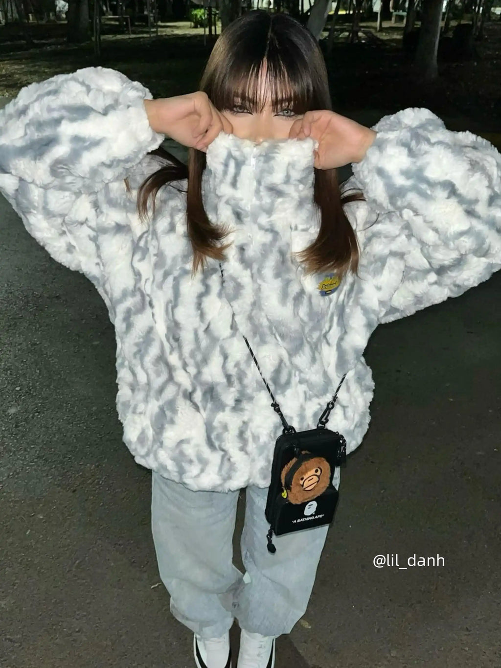 Tie-dye Gradient Stand Collar Coat