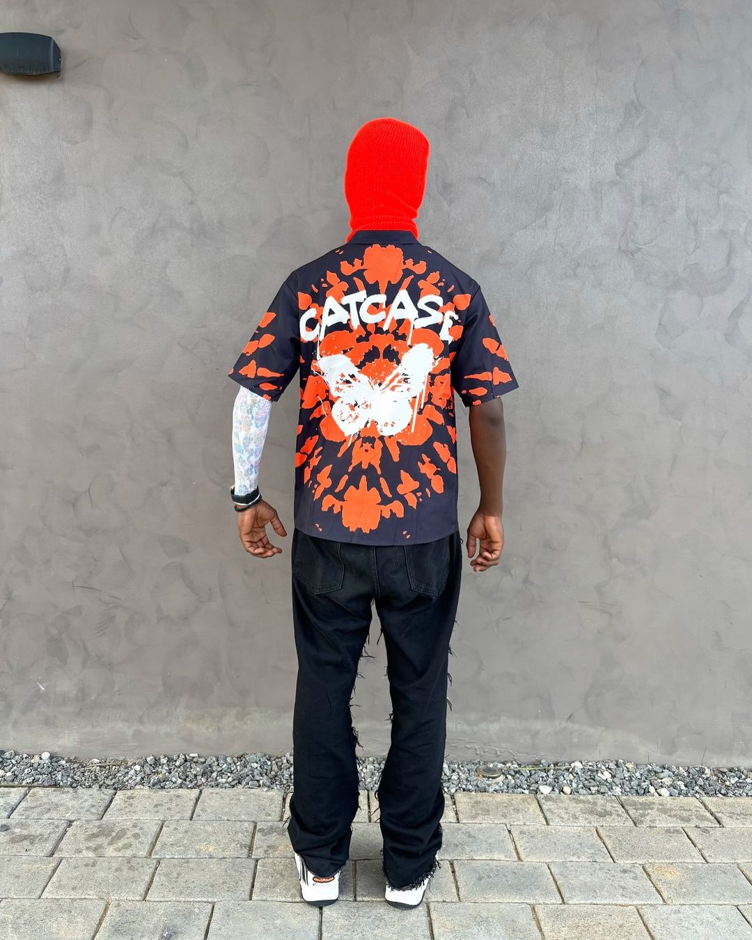 Disguisen Faux Tie-Dye Print Short-Sleeved Hip-Hop Shirt