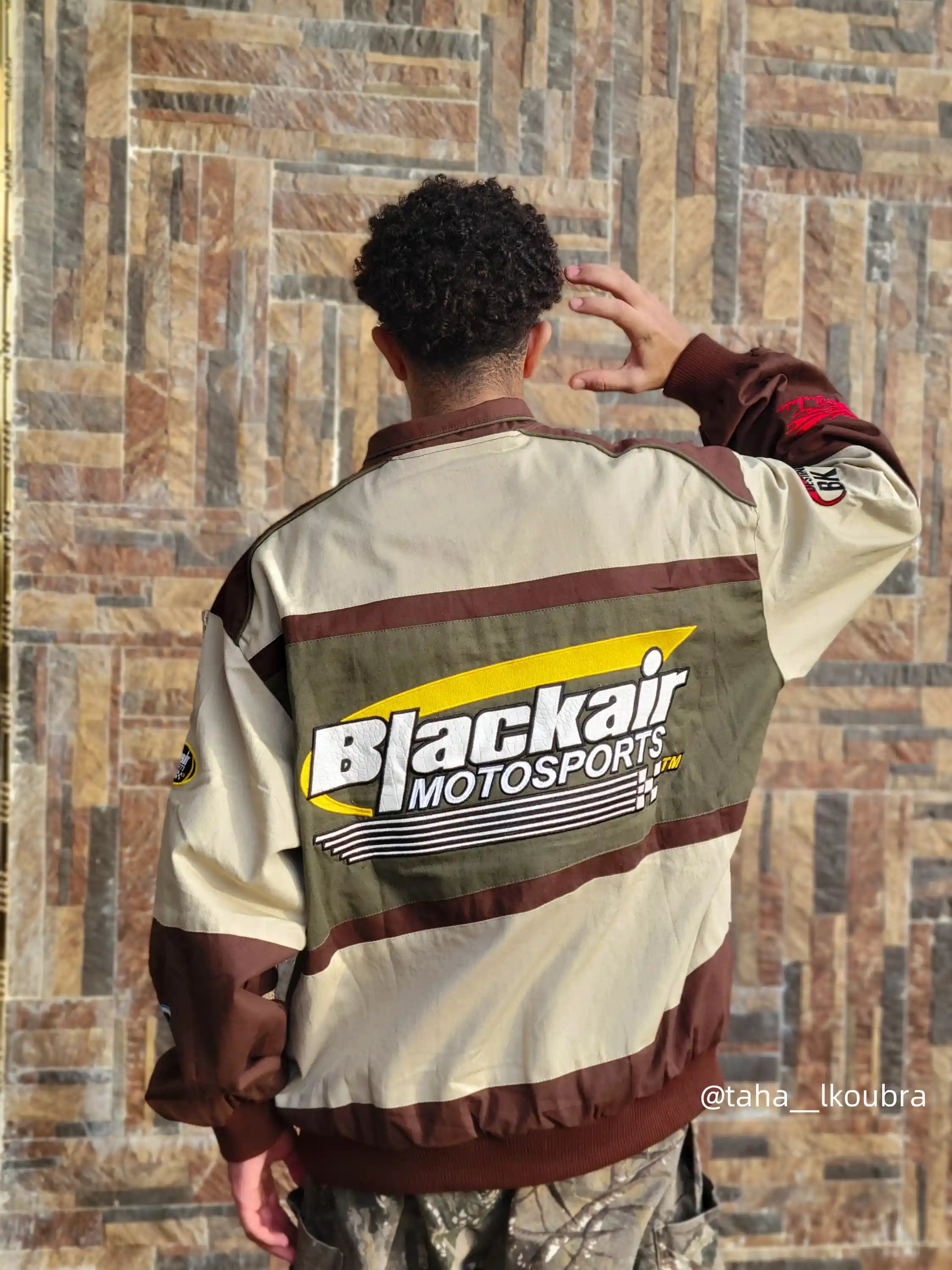 Disguisen Retro Style Quilted Racing Jacket-1882